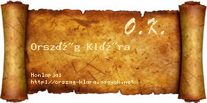 Ország Klára névjegykártya
