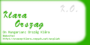 klara orszag business card